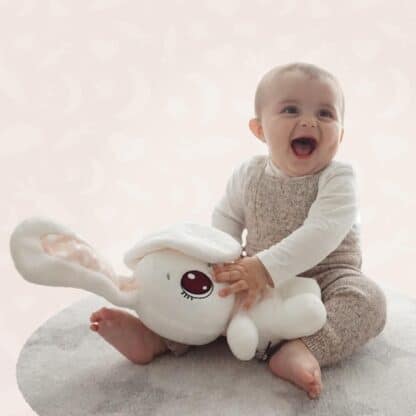 PEEKAPETS White Bunny Plush Toy | Wiggles Ears | Soft Baby & Kids Gift - Image 5