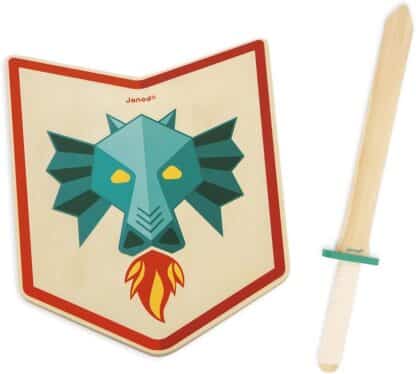 Janod Dragon Knight Set | Wooden Shield & Sword Pretend Play - Image 8