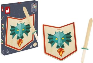 Janod Dragon Knight Set | Wooden Shield & Sword Pretend Play