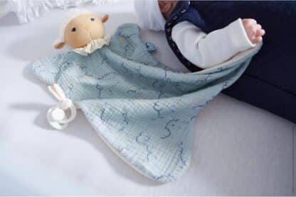 Kaloo Doux Sommeil Maxi Sheep Comforter | 40cm Baby Blanket Blue - Image 5