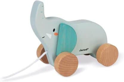 Janod Walk-along Wooden Elephant | Pull-Along Toy (1 Year+) - Image 4