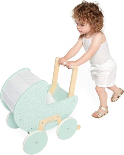 Janod Zen FSC Wood Pram | Doll Stroller Pretend Play Toy - Image 6