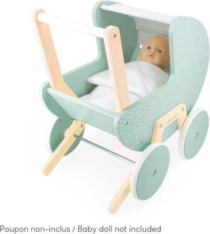 Janod Zen FSC Wood Pram | Doll Stroller Pretend Play Toy - Image 4