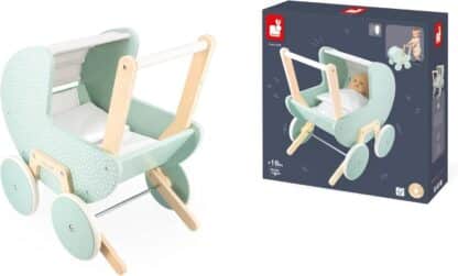 Janod Zen FSC Wood Pram | Doll Stroller Pretend Play Toy