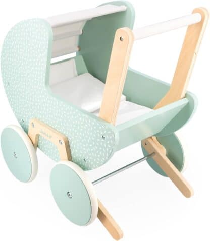 Janod Zen FSC Wood Pram | Doll Stroller Pretend Play Toy - Image 3