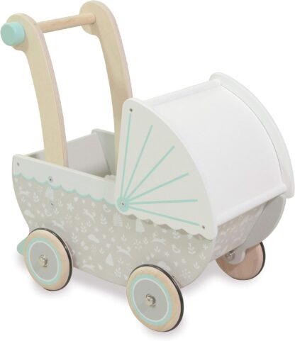 Janod Zen FSC Wood Pram | Doll Stroller Pretend Play Toy - Image 2