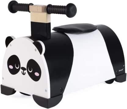 Janod Wooden Ride-On Panda | 360° Steering Toy with Storage - Image 4