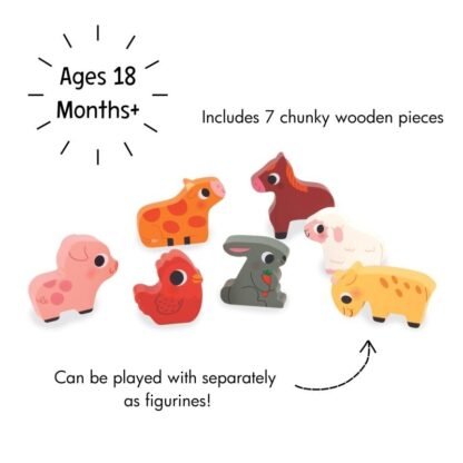 Janod Farm Chunky Puzzle - 7 Pieces | Wooden Toy (18m-3y) - Image 4