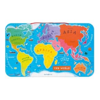 Janod Wooden Magnetic World Map Puzzle - 92 Pieces (7+)