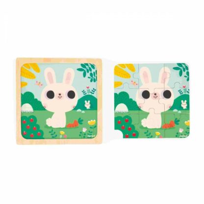 Janod White Rabbit Puzzle | Wooden Educational Toy - Image 3