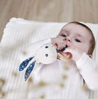 Kaloo K'doux Baby Rattle | FSC Wood Ring Rabbit Plush - Image 4