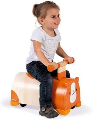 Janod Hamster Ride-On Wooden Toy | 4 Wheels & Storage (1 Year+)