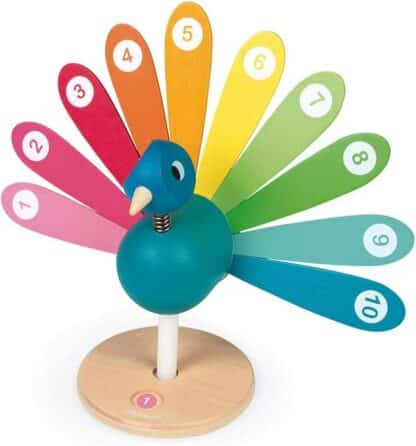 Janod I'M Learning to Count Peacock | Wooden Educational Toy (2 Years+) - Image 2