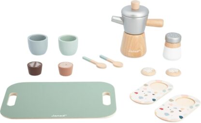 Janod Italian-Style Coffee Set | Wooden Pretend Play Toy (24m+) - Image 3