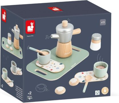 Janod Italian-Style Coffee Set | Wooden Pretend Play Toy (24m+) - Image 4