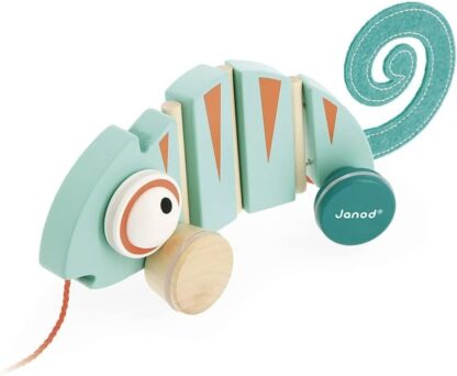 Janod Tropik Pull-Along Chameleon | Wooden Walker Toy (1 Year+) - Image 2