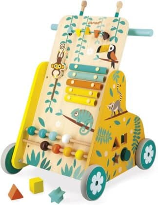 Janod Tropik Multi-Activity Trolley | Wooden Walker & Toy (1 Year+)