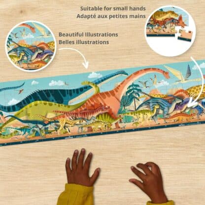 Janod 100-Piece Panoramic Dinosaur Puzzle | 1-Metre Long (6+) - Image 4