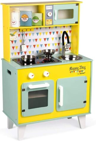 Janod Big Wooden Play Kitchen - Happy Day | Sound & Light (3+)