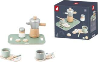 Janod Italian-Style Coffee Set | Wooden Pretend Play Toy (24m+)