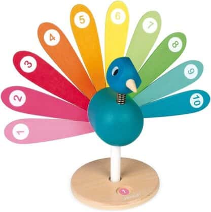 Janod I'M Learning to Count Peacock | Wooden Educational Toy (2 Years+) - Image 4