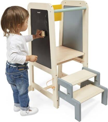 Janod Wooden Observation Tower | Adjustable Toddler Helper (18m+) - Image 5