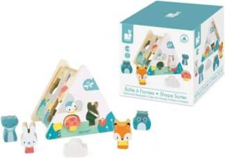 Janod Pure Wooden Shape Sorter - 6 Pieces | Early Learning Toy (18m+)