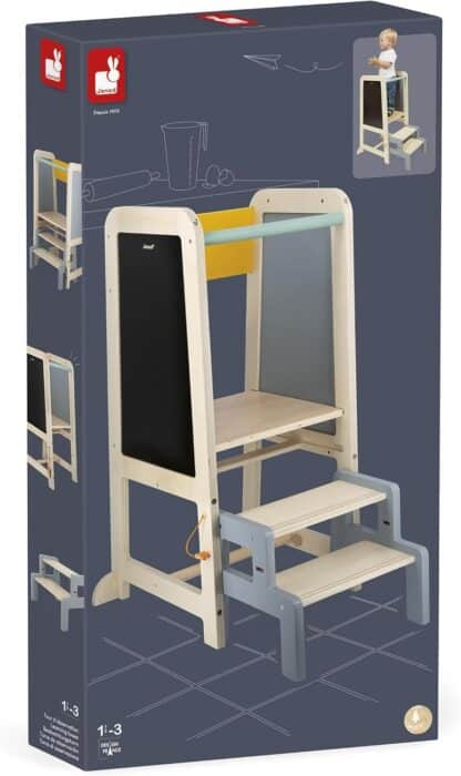 Janod Wooden Observation Tower | Adjustable Toddler Helper (18m+) - Image 2