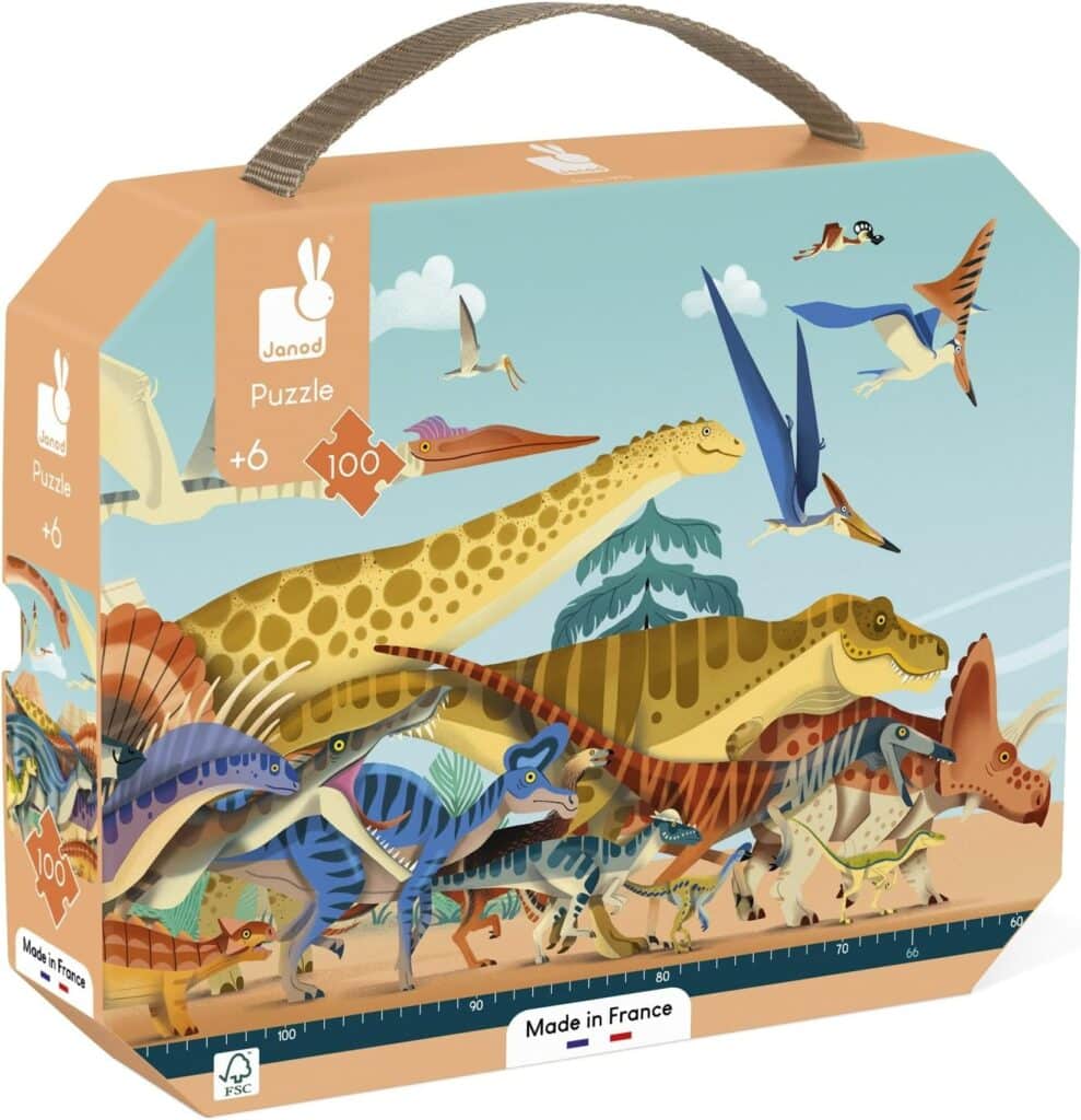 Janod 100-Piece Panoramic Dinosaur Puzzle | 1-Metre Long (6+)
