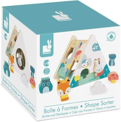 Janod Pure Wooden Shape Sorter - 6 Pieces | Early Learning Toy (18m+) - Image 6