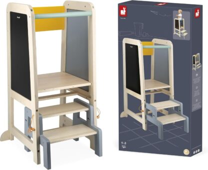 Janod Wooden Observation Tower | Adjustable Toddler Helper (18m+) - Image 6