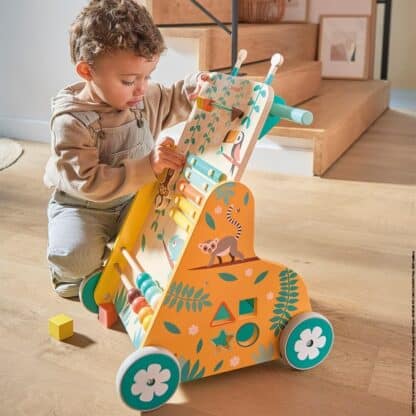 Janod Tropik Multi-Activity Trolley | Wooden Walker & Toy (1 Year+) - Image 4