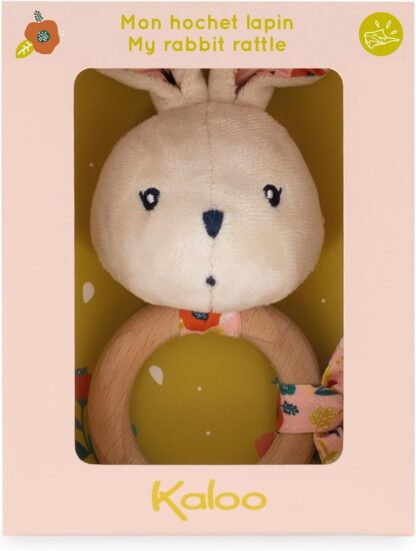 Kaloo K'doux Baby Rattle | FSC Wood Ring Rabbit Plush (Rustling) - Image 5