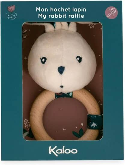 Kaloo K'doux Baby Rattle | FSC Wood Ring Rabbit Plush - Image 5