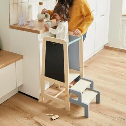 Janod Wooden Observation Tower | Adjustable Toddler Helper (18m+) - Image 3