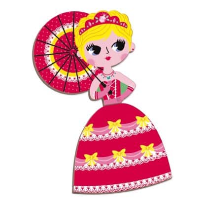 Janod Magnetibook Princesses (Purple) | Magnetic Dress-Up Toy - Image 2