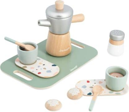 Janod Italian-Style Coffee Set | Wooden Pretend Play Toy (24m+) - Image 6