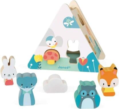 Janod Pure Wooden Shape Sorter - 6 Pieces | Early Learning Toy (18m+) - Image 2