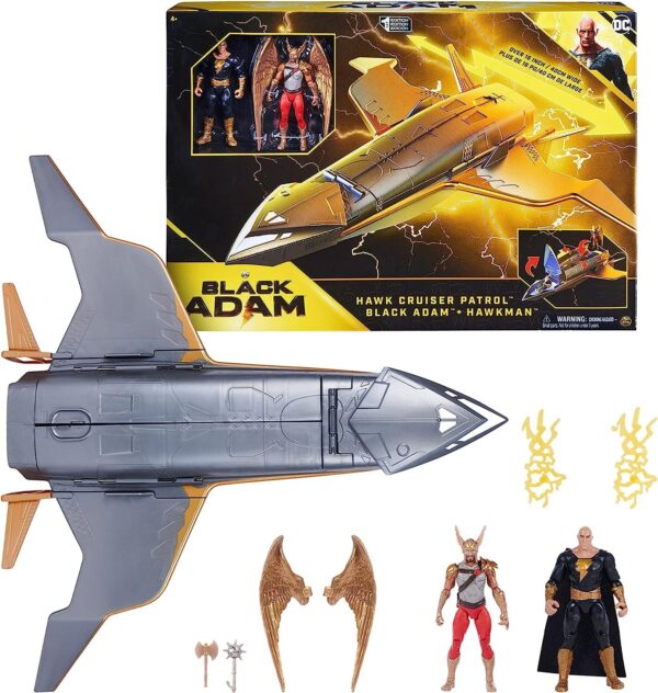 DC Comics, Hawk Cruiser Patrol, Includes Black Adam and Hawkman Action Figures