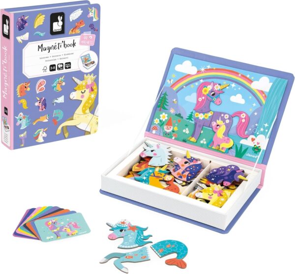 Janod Magneti'Book Unicorn 44 Magnet Educational Game 10 Model Cards Age 3-8 New - Image 4