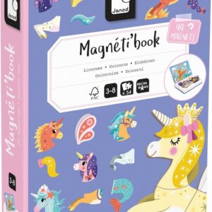 Janod Magneti'Book Unicorn 44 Magnet Educational Game 10 Model Cards Age 3-8 New