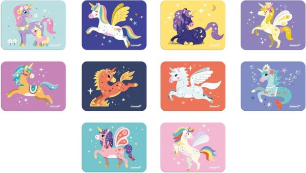 Janod Magneti'Book Unicorn 44 Magnet Educational Game 10 Model Cards Age 3-8 New - Image 7