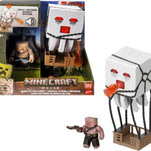 Mattel Minecraft Action Figure Set, Blast Attack Ghast with Lights and Sounds