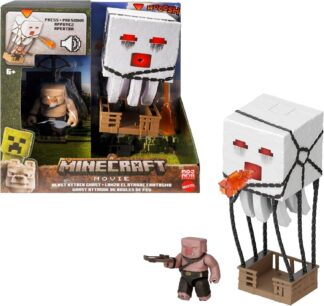 Mattel Minecraft Action Figure Set, Blast Attack Ghast with Lights and Sounds