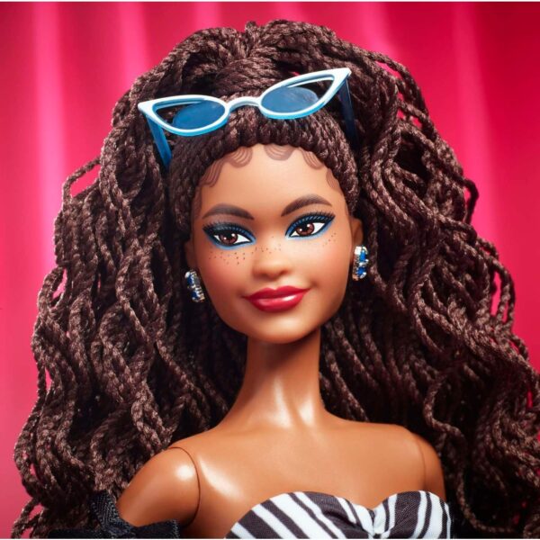 Barbie Signature 65th Aniversry Collectible Doll Brown Hair Black n white Gown - Image 4
