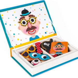 Janod J02716 Magneti'Book Crazy Faces Educational Game, Boys,Blue