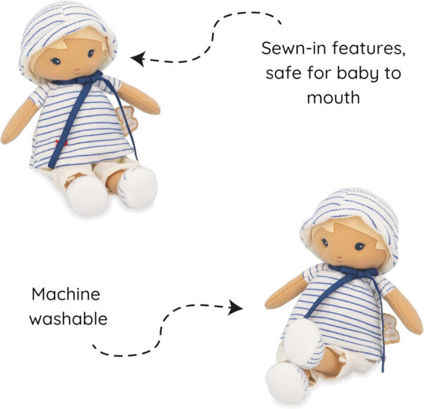 Kaloo Tendresse Eli My 1st Fabric Doll 25 cm Rag Doll Striped Tee Gift Box 0m+ - Image 8