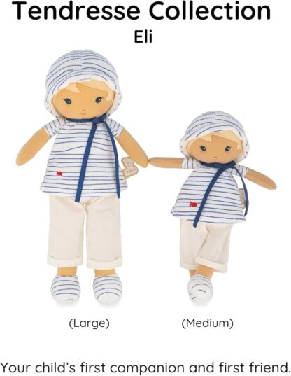 Kaloo Tendresse Eli My 1st Fabric Doll 25 cm Rag Doll Striped Tee Gift Box 0m+ - Image 9