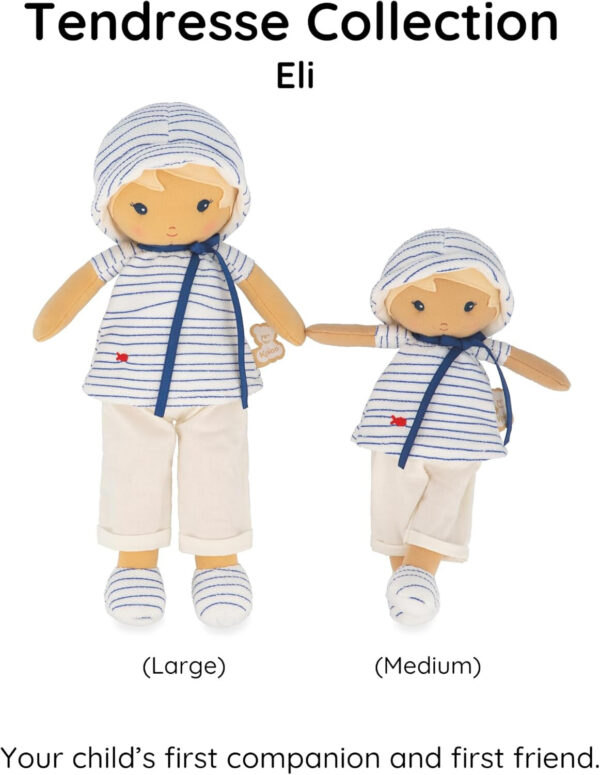 Kaloo Tendresse Eli My 1st Fabric Doll 25 cm Rag Doll Striped Tee Gift Box 0m+ - Image 9