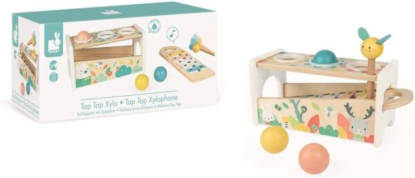 Janod Tap Tap Xylo Pure 2-in-1 Baby Musical Instrument - Awakening and Education - Image 5